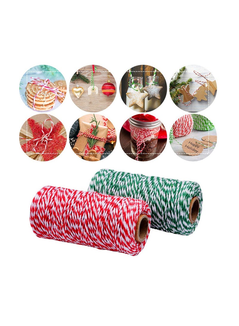 2 Rolls Colored Cotton Rope 200m 2MM Solid Wrapping T Durable Butchers String for Gift Meat Crafts Garden Wedding Decoration Packaging Thread - Image 1