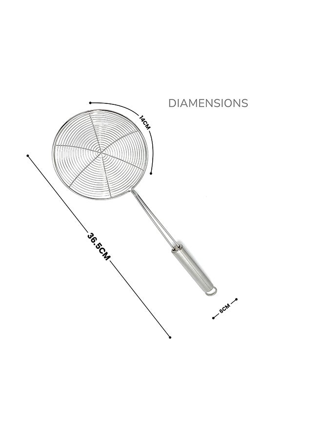 Feelings Spider Skimmer 14 cm| Stainless Steel Strainer for Deep Frying, Cooking & Skimming | Durable Fine Mesh, Non-Slip Handle | Kitchen Essential (14CM)  - Image 2