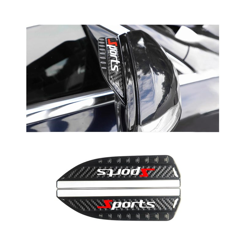 Suvnie 2 PCS Carbon Fiber Automotive Rear View Side Mirror Rain Eyebrow Universal Vehicle Side View Mirror Rain Cover for Car Truck SUV - Image 3