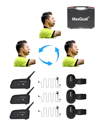 Maxquall Referee Headset Referee Communication System Sets 24 Person Full Duplex Football Wireless Bluetooth Headsets for Official Volleyball Football Soccer Handball Coach 3V4R Earphone - Image 1