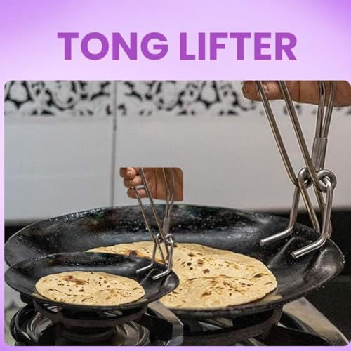 Brunchy Stainless Steel Kitchen Tool Set – Lemon Steel, Masher, Chimta & Tong Lifter | Durable, Rust-Free & Multi-Purpose Cooking Essentials - Image 5