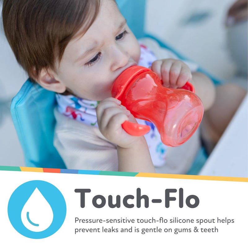 Nuby Mini Grip N' Sip No-Spill Baby Sippy Cups with Handles and Soft Spout - (3 Pack) 5 oz - 6+ Months - Pink/Purple/Aqua - Image 3