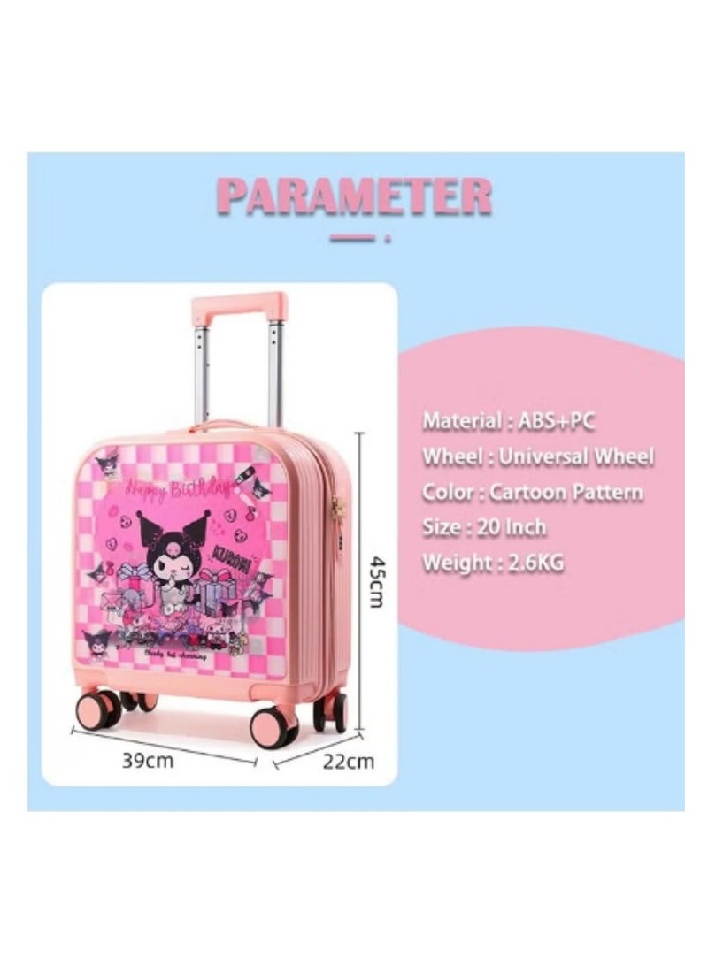 20 Inch Children's Suitcase 3D Cartoon Pattern AB Double-sided Pattern Switchable Children's Trolley Suitcase Travel Case Boys Girls Roller Suitcase with Lock Student Youth Wheeled Small Suitcase Cabin Suitcase Suitable for Boarding School (Horizontal Style)  - Image 2