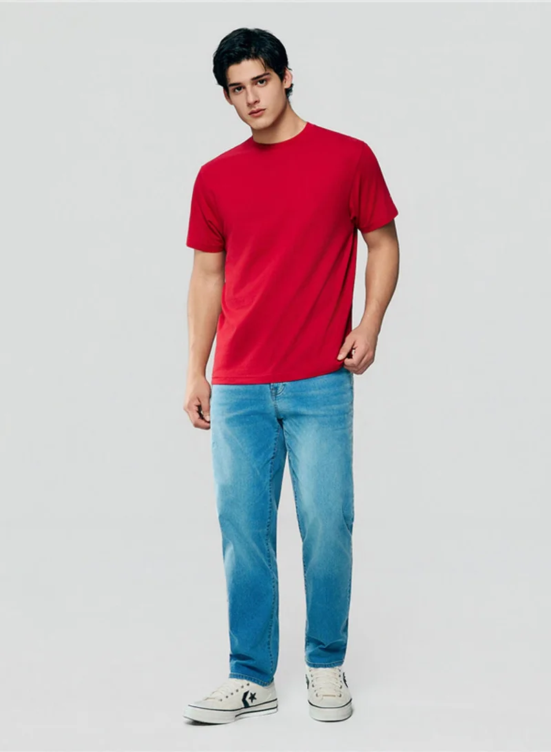 GIORDANO Men’s Slim Fit Cotton Crew Neck Tee