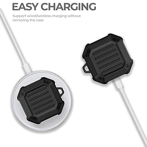 NEWTECHNO Rugged Armor Cover Case for Samsung Galaxy Buds Pro(2021),Galaxy Buds 2,Galaxy Buds Live (2020)-Oil-Resistant, Abrasion-Resistant, Shock-Resistant (Without Earbud, 2 Pieces Design)[Black] - Image 3