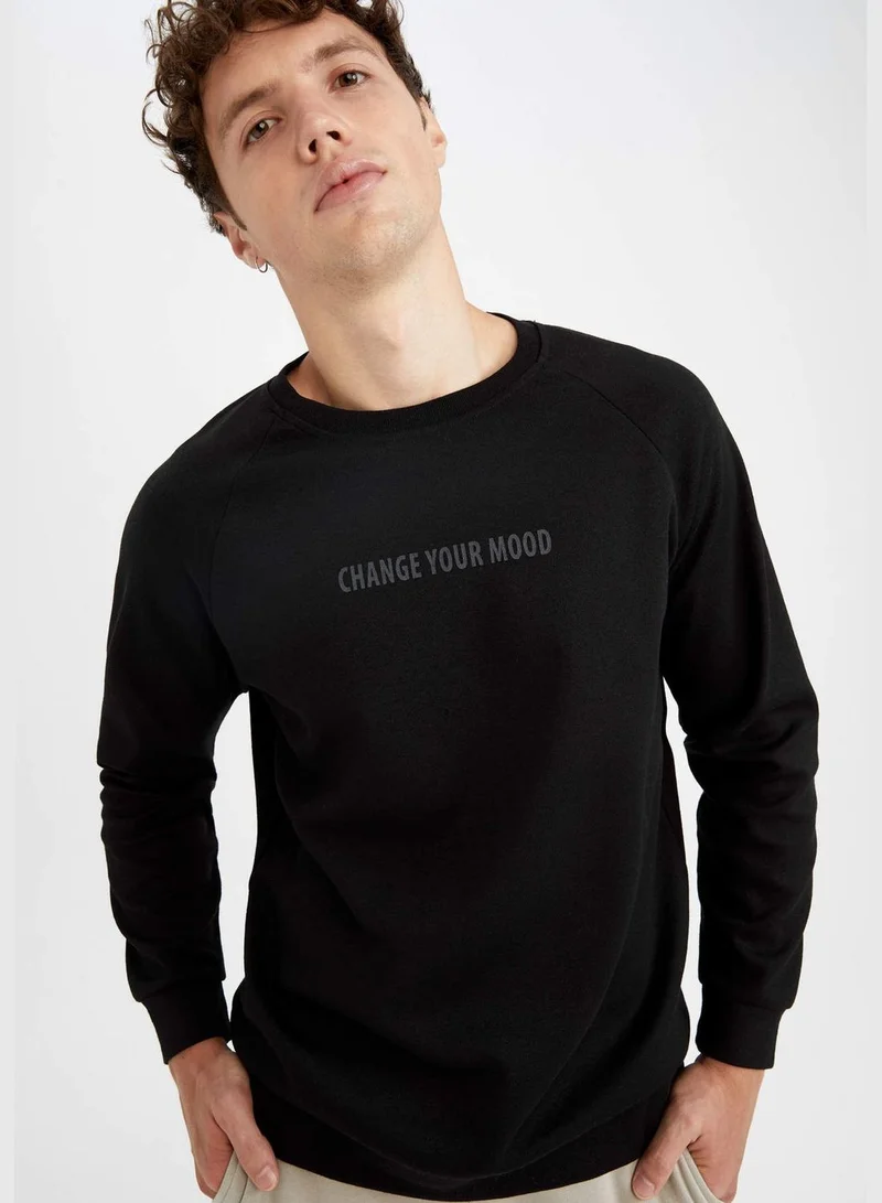DeFacto Man Crew Neck Knitted Sweatshirt