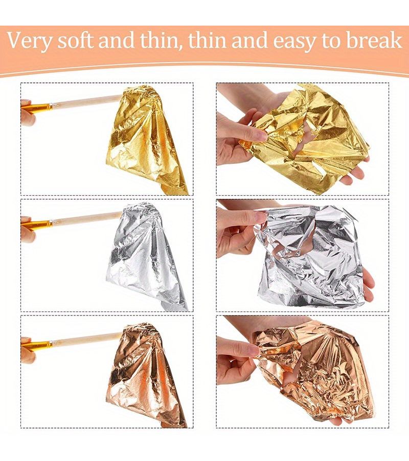 150 Sheets Golden Foil Paper for Art Painting DIY Craft 5.5 x 5.5 Inches - Image 5