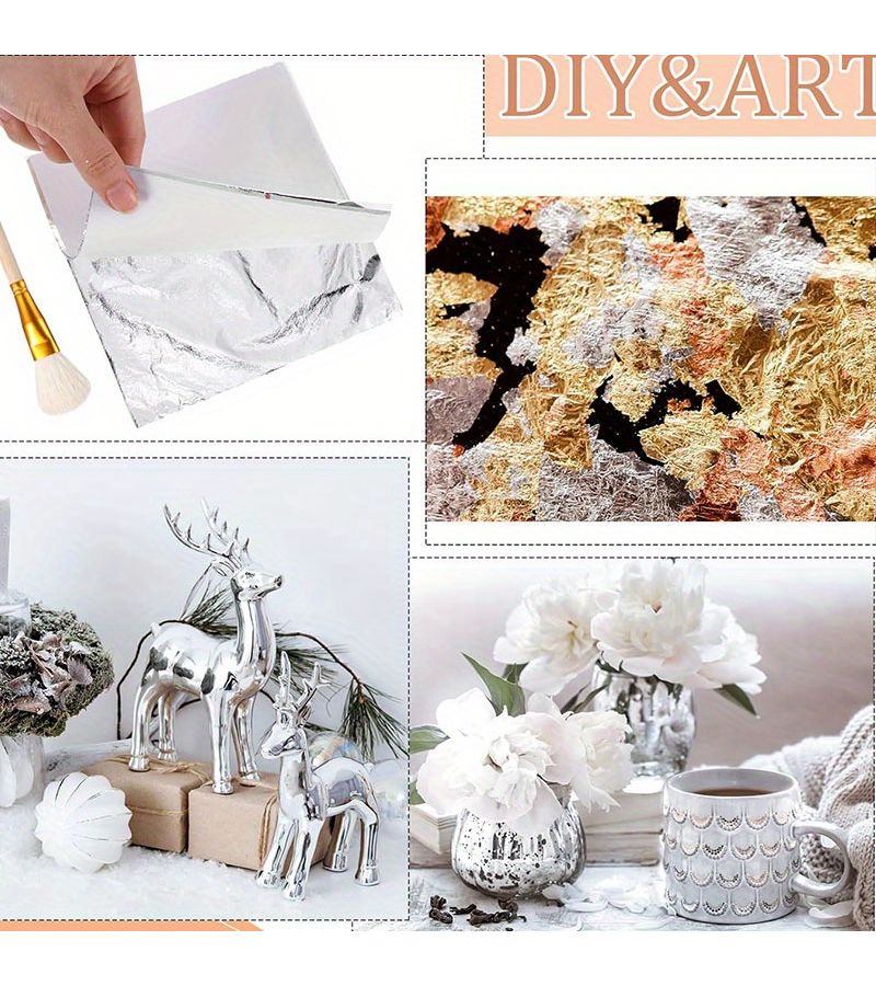 150 Sheets Golden Foil Paper for Art Painting DIY Craft 5.5 x 5.5 Inches - Image 3