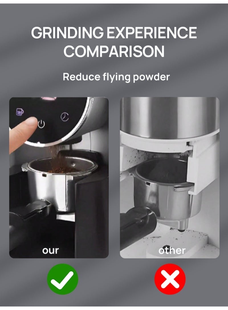 أسيف مطحنة حبوب القهوة الكهربائية مع 25 ترسًا للتعديل وشاشة رقمية بقوة 150 وات، لون أسود - Image 5