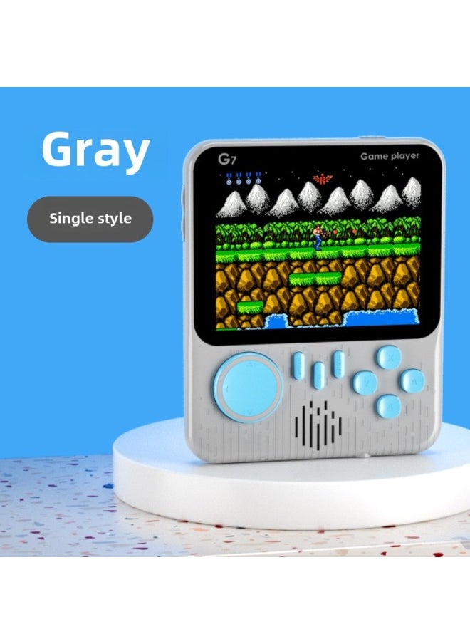 Generic Handheld Game Machine Ultra-thin G7 Macaron Game Machine Nostalgic 666 Game HD Color FC Game Machine-Model:Quality-Singles/Gray (built-in 666 Games)  - Image 1