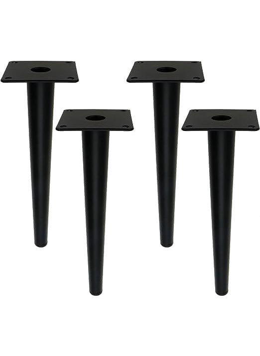 Dcloud - Dcloud Set of 4 Round Inclined Sleek Tapered Chair Legs Sofa Table Legs Furniture Legs Tool_ Inclined with Mounting Screws 8 inch - Image 1