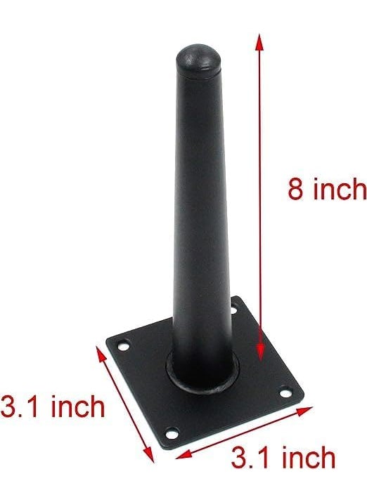 Dcloud - Dcloud Set of 4 Round Inclined Sleek Tapered Chair Legs Sofa Table Legs Furniture Legs Tool_ Inclined with Mounting Screws 8 inch - Image 1