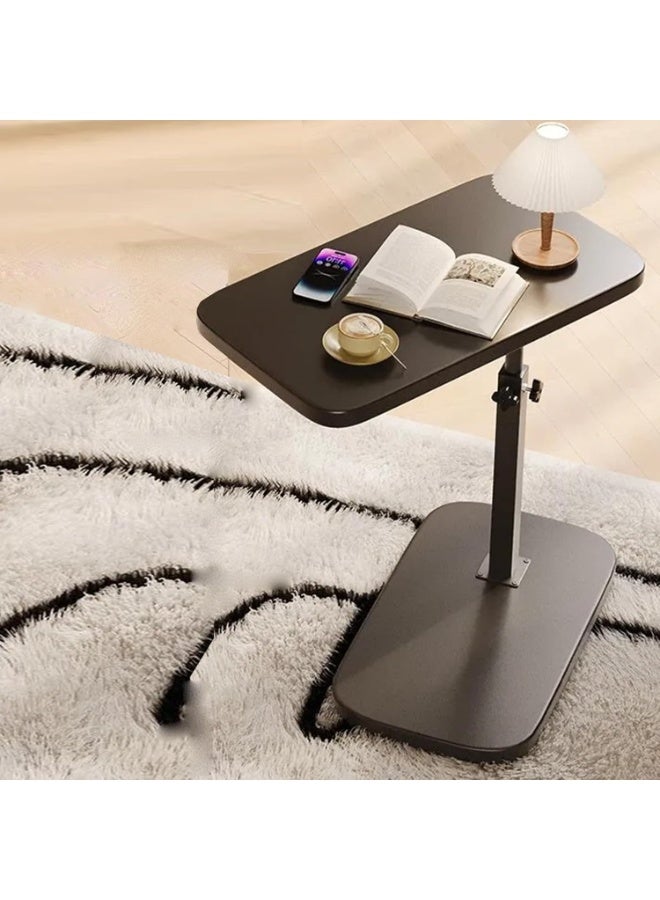 Bukela Adjustable C-Table - 16"x12" Oval Side Table w/Storage Shelf, Height 23.5"-31.5" - Space Saving End Table for Sofa/Bed (Black) - Image 1