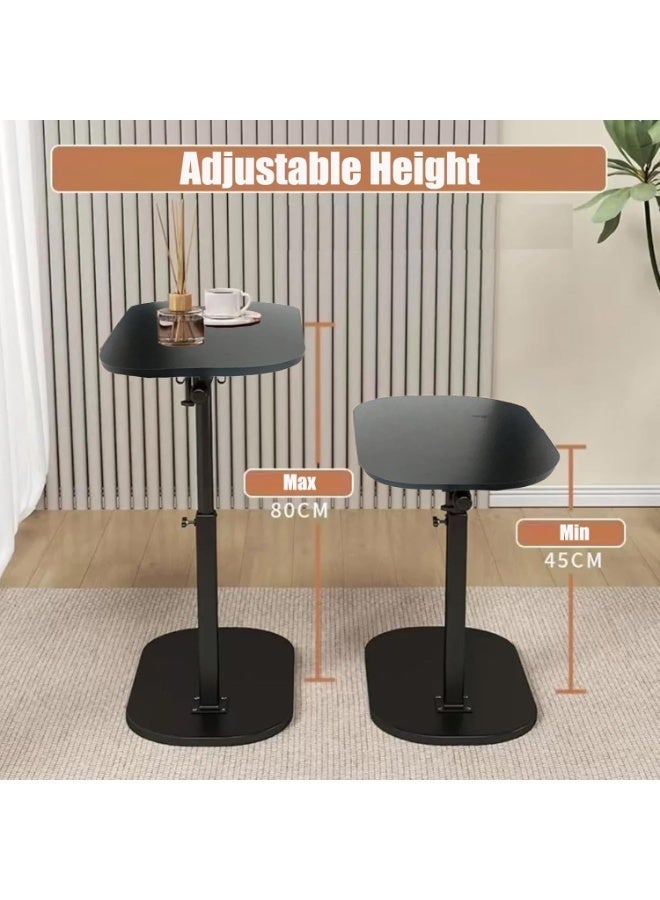 Bukela Adjustable C-Table - 16"x12" Oval Side Table w/Storage Shelf, Height 23.5"-31.5" - Space Saving End Table for Sofa/Bed (Black) - Image 3