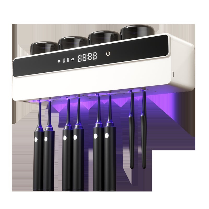 Toothbrush Holder Sterilizer Intelligent Drying Ultraviolet Sterilization Electric Non-Punch Wall-Mounted Brush Cup Shelf - Image 1