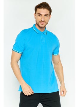 Men Regular Fit Plain Short Sleeves Polo Shirt, Blue - pzsku/Z9B5ED63881D5020009D9Z/45/_/1737642306/a20363be-8adf-48a2-8635-277ab55735a3