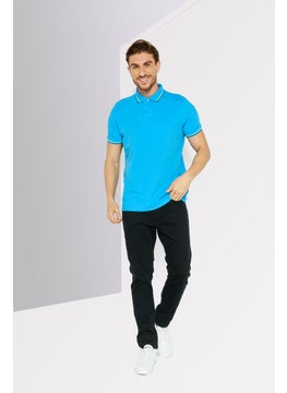 Men Regular Fit Plain Short Sleeves Polo Shirt, Blue - pzsku/Z9B5ED63881D5020009D9Z/45/_/1737642308/662fc91d-bac0-4881-b8e9-b2f8ad200b3a