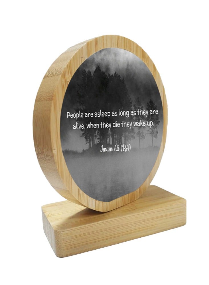 Service Zone Protective Printed White Round Shape Wooden Photo Frame for Table Top With Portable Stand Imam Ali(R.A) - Image 2