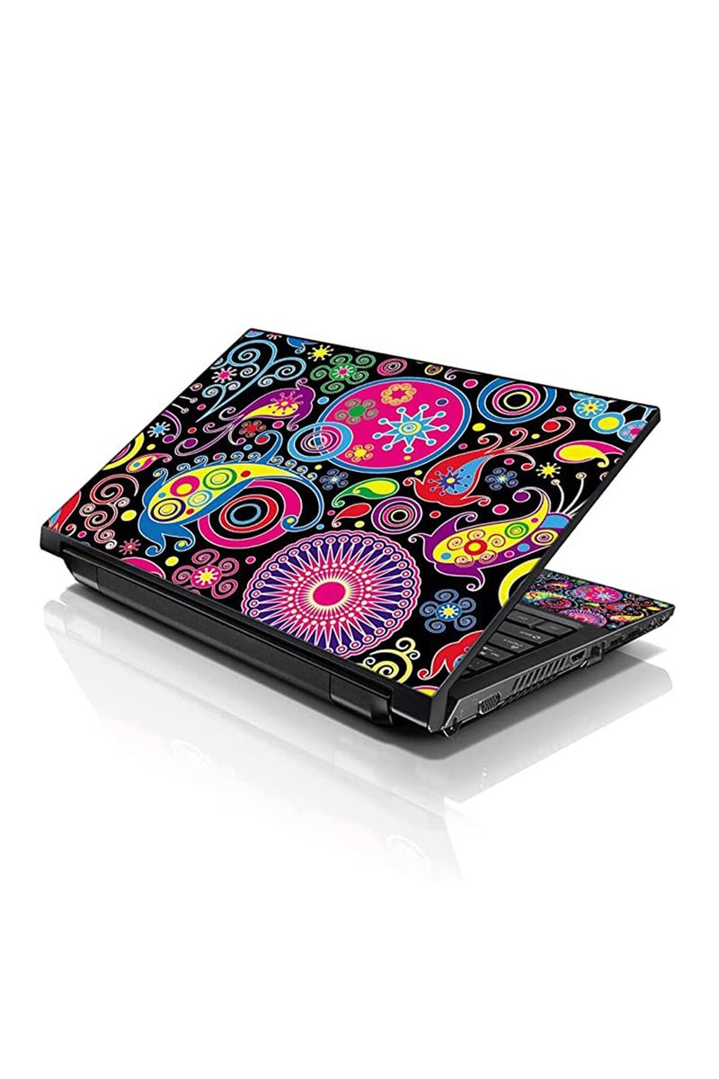 LSS 17 17.3 Inches Laptop Notebook Skin Sticker with 2 Wrist Pads - Reusable Cover Protector Vinyl Sticker Cover Decal Fits 17" - 19" HP Asus Acer Samsung - Girl Pattern - Image 1