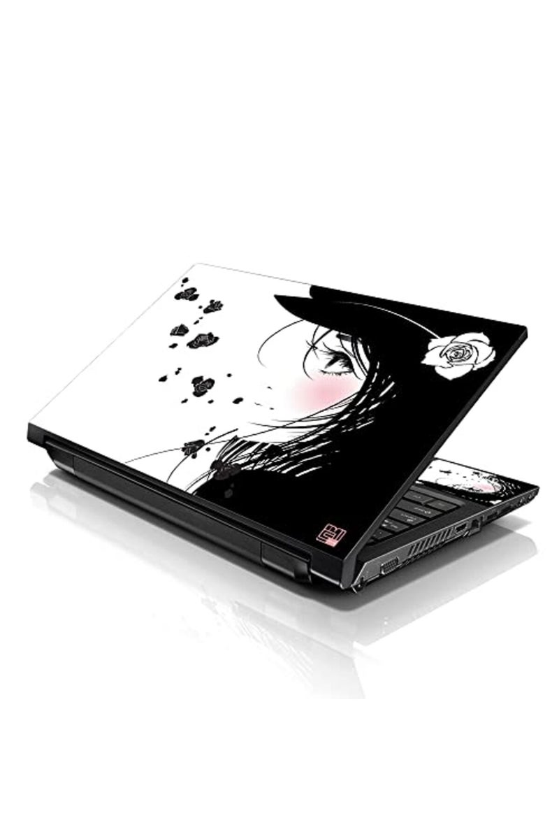 LSS 17 17.3 Inches Laptop Notebook Skin Sticker with 2 Wrist Pads - Reusable Cover Protector Vinyl Sticker Cover Decal Fits 17" - 19" HP Asus Acer Samsung - Girl Pattern - Image 2