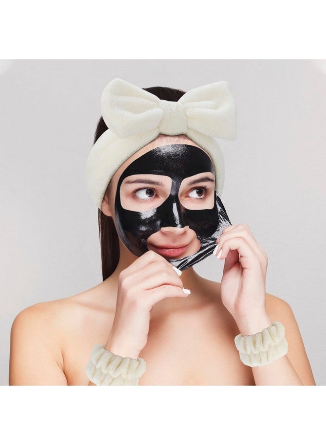 SuPoo 12Pcs Spa Headband And Wristband Set Grey Spa Wristbands For Washing Face Makeup Headband Cute Wrist Towels For Washing Face Absorbent Shower - Image 4