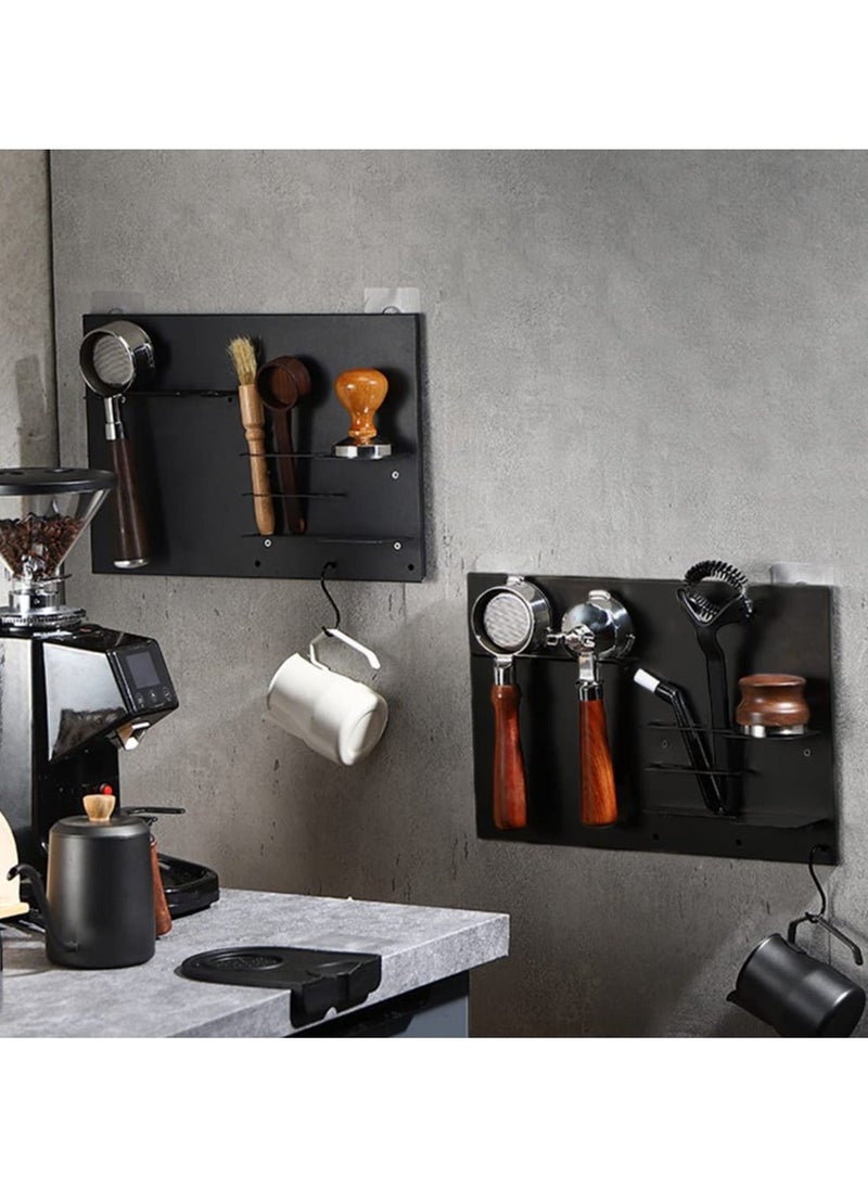 Drill-Free Coffee Portafilter Wall Rack, Space Saving Floating Wall Shelves Coffee Station Organizer, Espresso Tools, Wall Rack for Bar Cafe Kitchen Wall Decoration  - Image 4