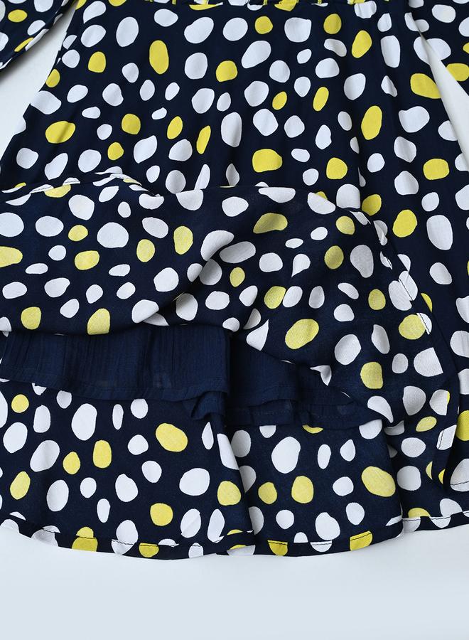 بيلا مودا فستان قطني بطبعات شاملة وحافة مكشكشة وبطانة من بيلا مودا - Image 5