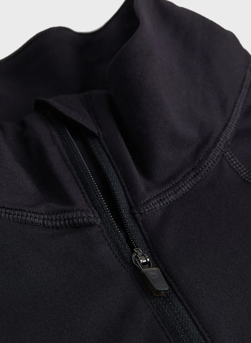 H&M Zip Neck Pocket Detail Top