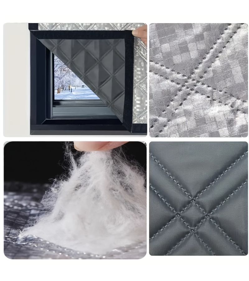 Black Zipper Thermal Curtain 39x47 Inch Windproof Insulated Balcony Cover - Image 5