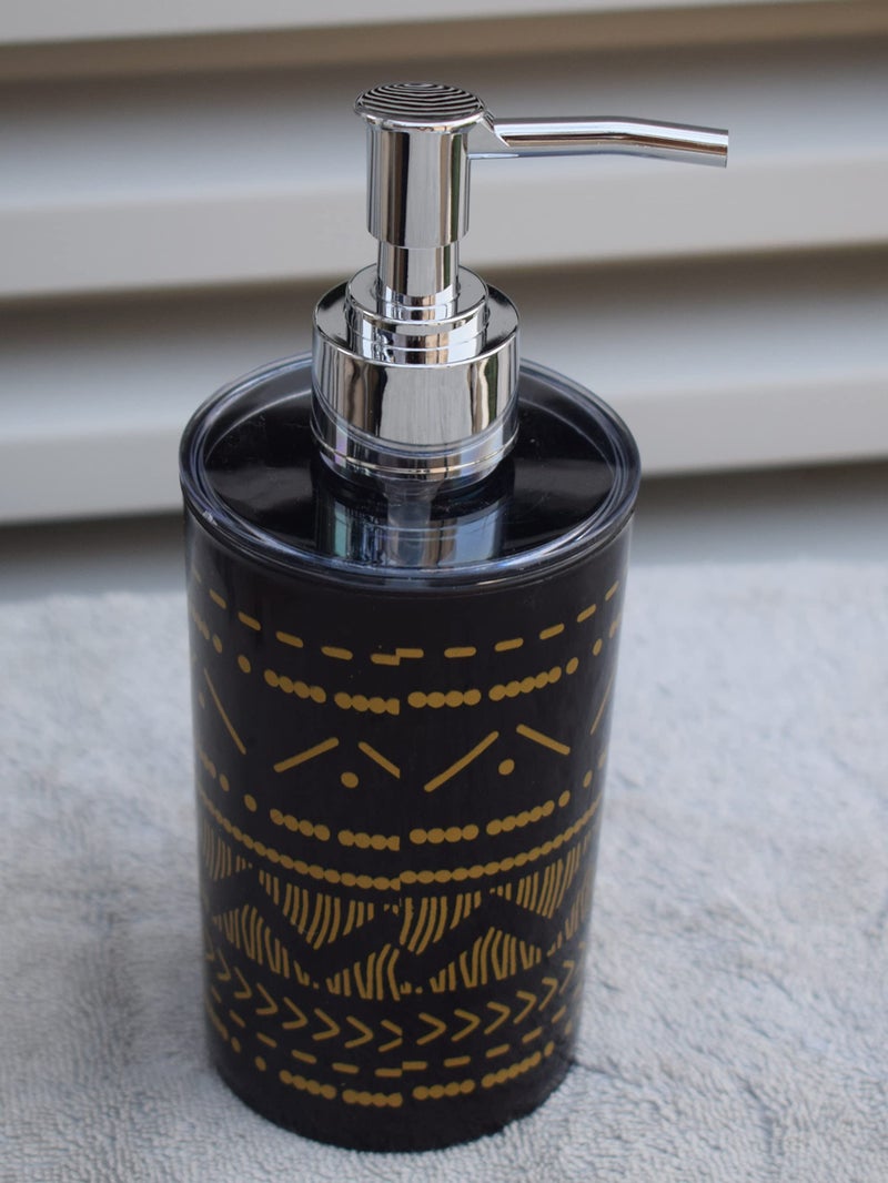 Twizzle Unbreakable Liquid Soap/Liquid/Shampoo/Hand wash/Sanitizer/Lotion Dispenser Bottle for Kitchen, Wash-Basin and Bathroom 350 ml Dispenser (Black White Golden), Plastic - Image 3