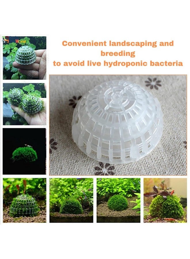 قطعتان من كرات الطحالب البلاستيكية على شكل نصف كرة لديكور حوض السمك، الديكور المثالي لحوض الأسماك من Petzlifeworld - Image 3