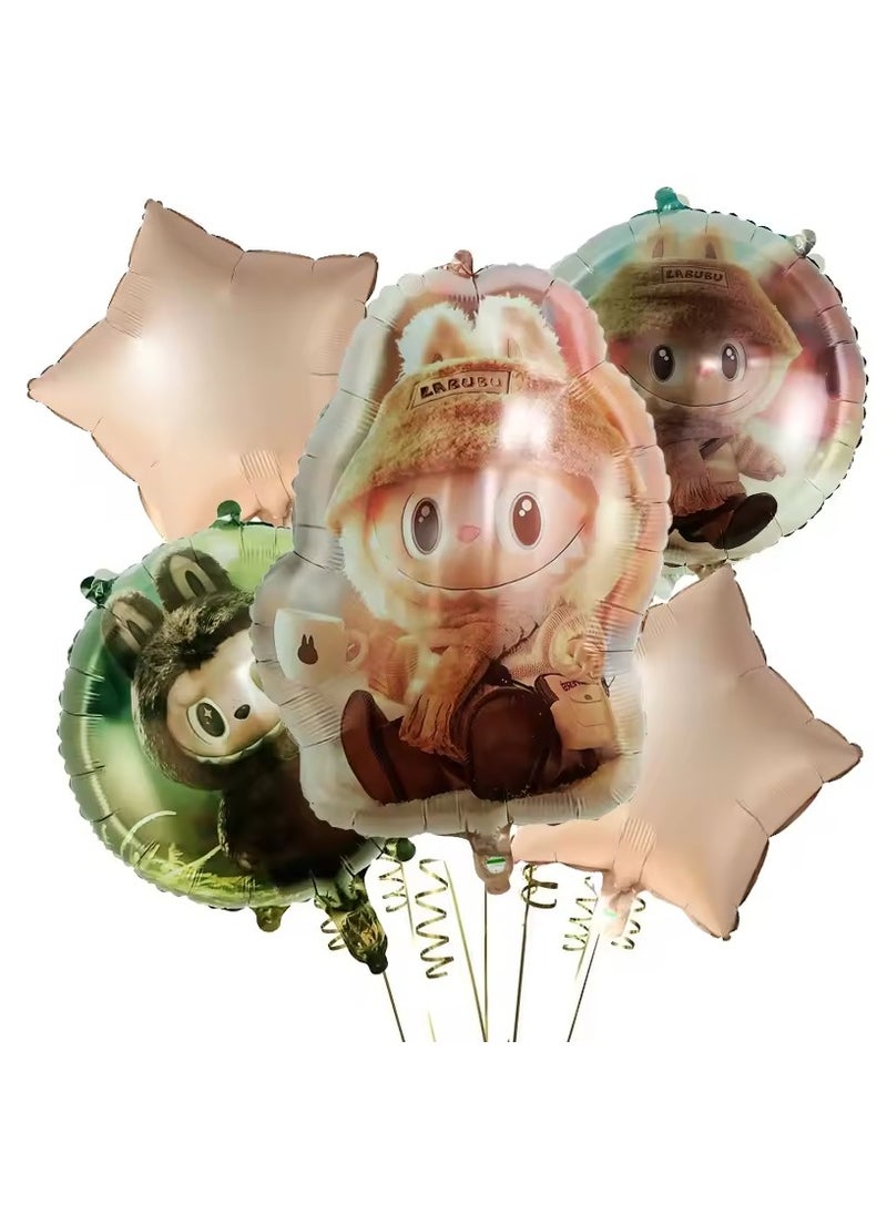 LABUBU Labubu Aluminum Film Balloon Set of 5 Pices Children Birthday Party Decorations  - Image 2