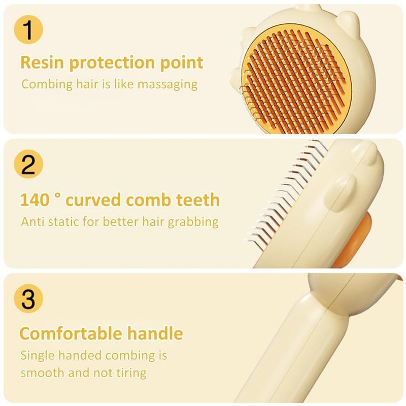 EXOFLY 2 In 1 Dog & Cat Brush Self Cleaning Slicker Brush Pet Hair Grooming Comb Pet Massaging Tool and Shedding Brush Washable 140° Comb Teeth for Quick Hair Removal (Model 5) - Image 5