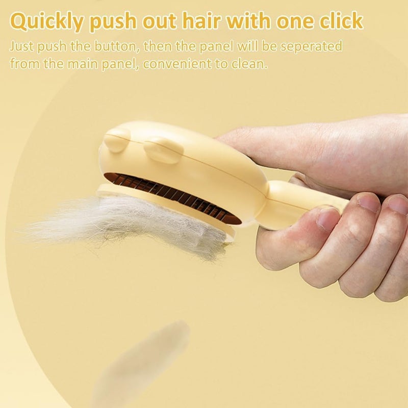 EXOFLY 2 In 1 Dog & Cat Brush Self Cleaning Slicker Brush Pet Hair Grooming Comb Pet Massaging Tool and Shedding Brush Washable 140° Comb Teeth for Quick Hair Removal (Model 5) - Image 2