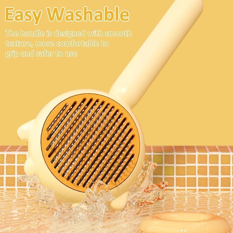 EXOFLY 2 In 1 Dog & Cat Brush Self Cleaning Slicker Brush Pet Hair Grooming Comb Pet Massaging Tool and Shedding Brush Washable 140° Comb Teeth for Quick Hair Removal (Model 5) - Image 4