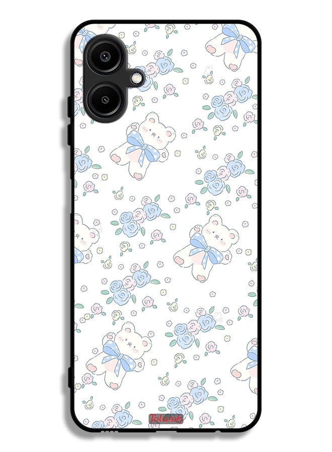Tolwak Samsung Galaxy A06 4G Protective Case Cover Cute Teddy Bear And Flowers Icon - Image 1