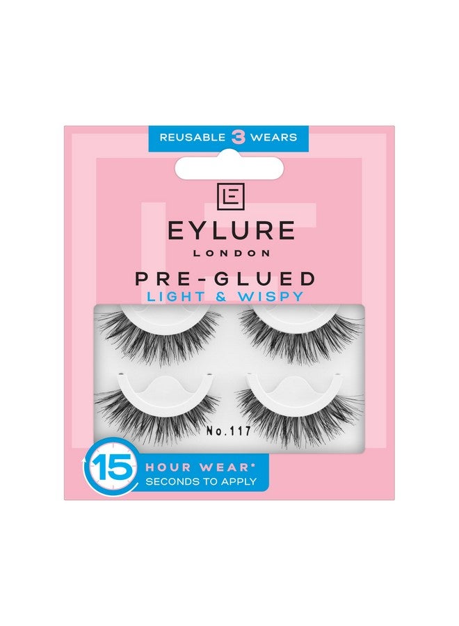 EYLURE Preglued Wispy Light Texture False Eyelashes No.117 Twin Pack - Image 1