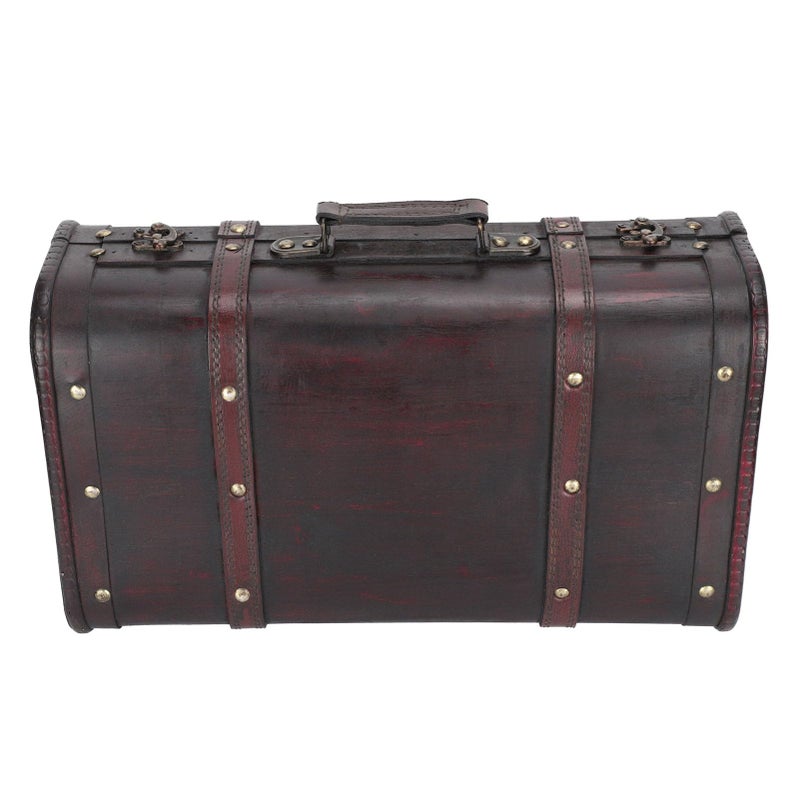 Antique Vintage Suitcase Wooden Box For Photography Props Craft Decor Strong Functionality - Image 2