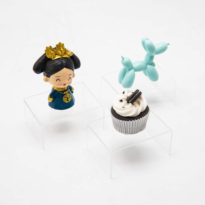 ihomecooker 12 Pack Clear Acrylic Display Stand Crafts Stand Cupcake Risers 4" x 3''x 2'' - Image 5