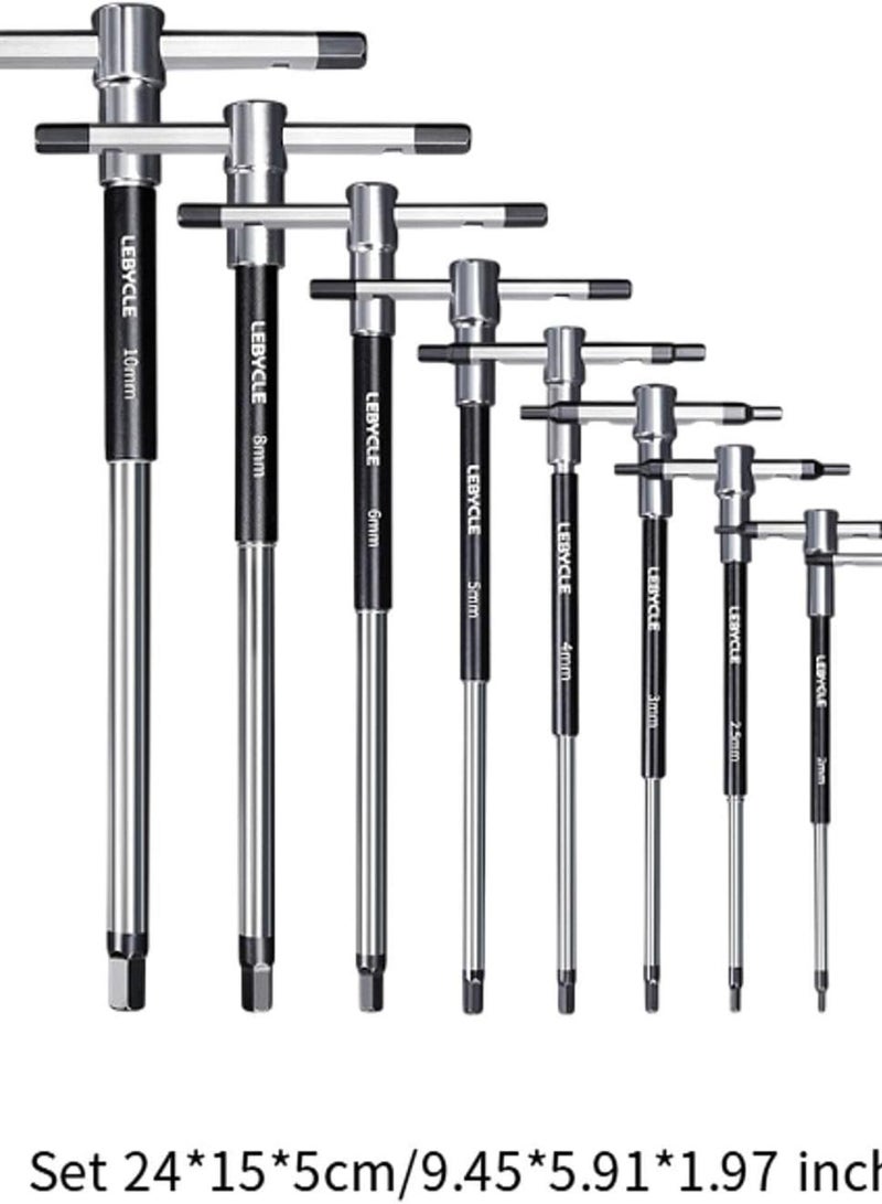 GGOOT Sliding T Handle Tools Rotate Sleeve Hardware Supplies Allen Key Wrench Set Bike Repair Tools Kit for Bicycle Small Engine  - Image 2