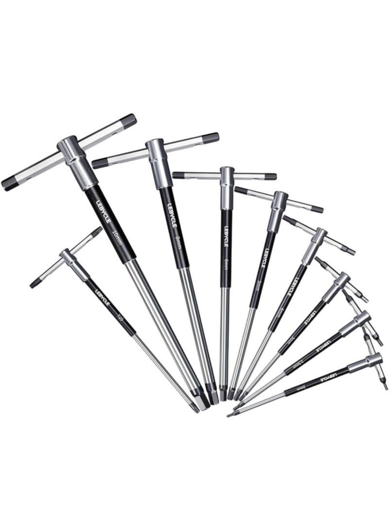 GGOOT Sliding T Handle Tools Rotate Sleeve Hardware Supplies Allen Key Wrench Set Bike Repair Tools Kit for Bicycle Small Engine  - Image 1