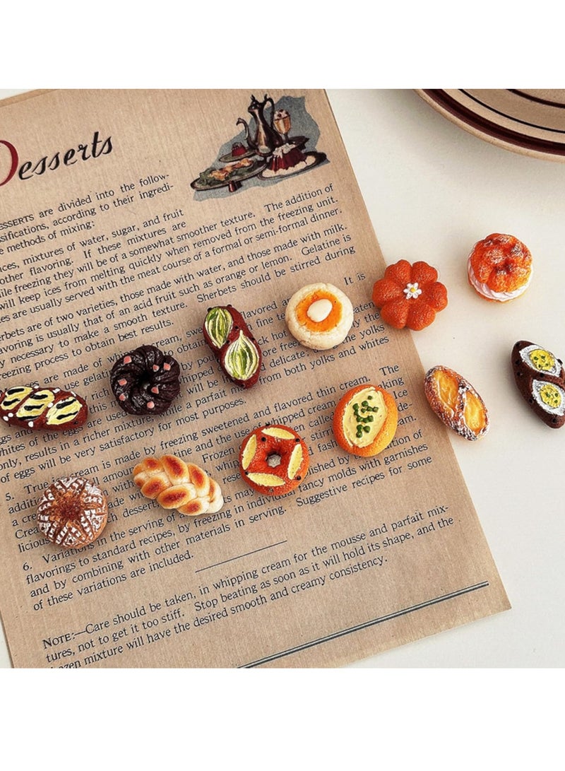 cyleto Fridge Magnets Set - 12 Mini Bread-Themed Magnets Cute Magnetic Refrigerator Accessories Small Decorative Kitchen Magnets for Notes, Photos and Organization - Image 1