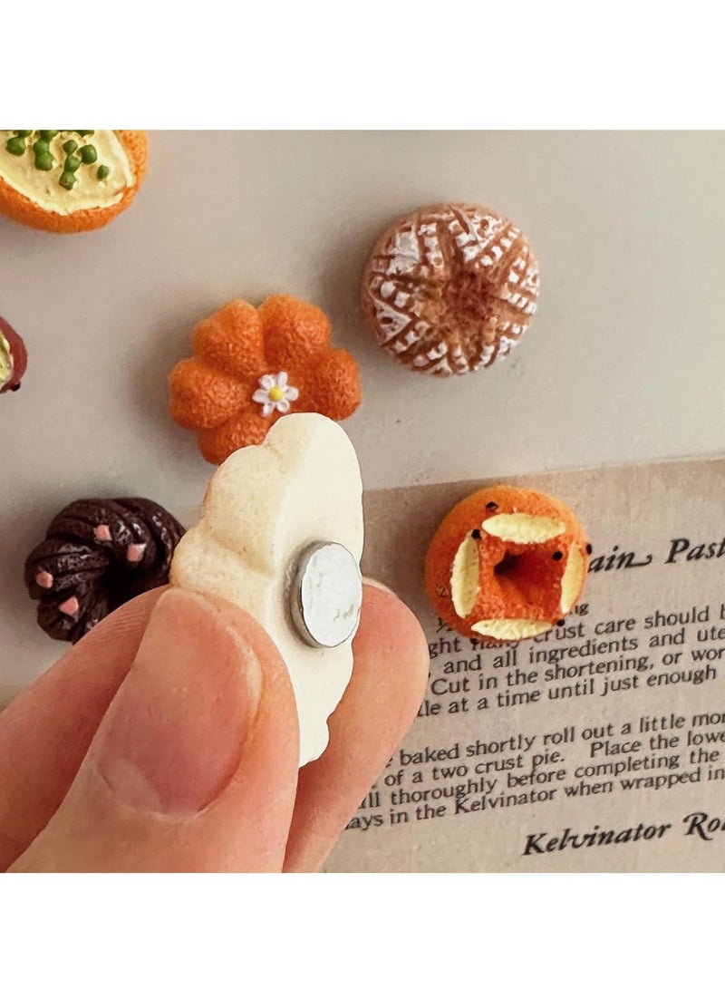 cyleto Fridge Magnets Set - 12 Mini Bread-Themed Magnets Cute Magnetic Refrigerator Accessories Small Decorative Kitchen Magnets for Notes, Photos and Organization - Image 4