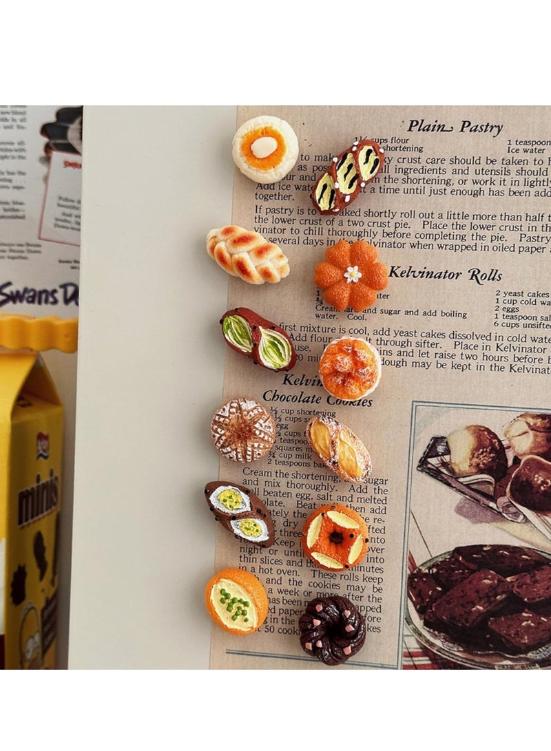cyleto Fridge Magnets Set - 12 Mini Bread-Themed Magnets Cute Magnetic Refrigerator Accessories Small Decorative Kitchen Magnets for Notes, Photos and Organization - Image 3