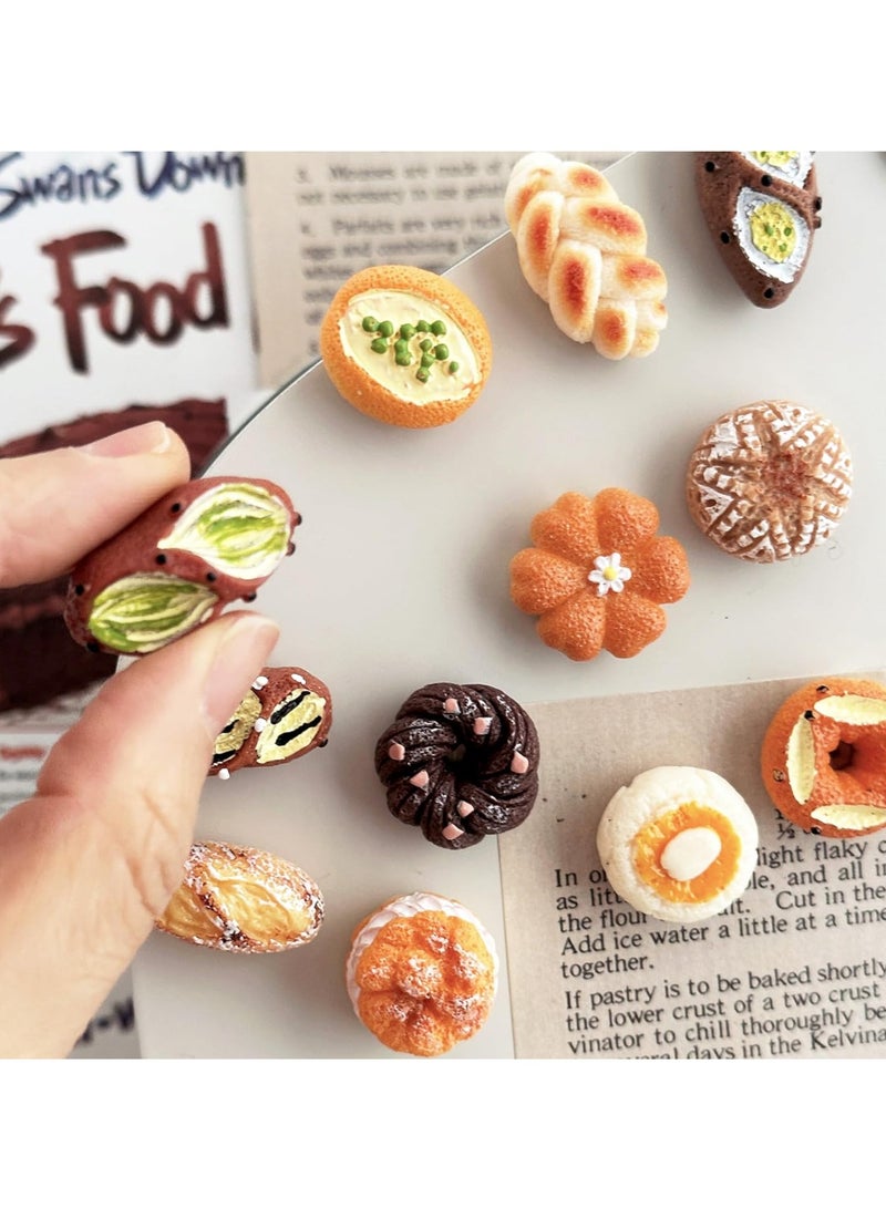 cyleto Fridge Magnets Set - 12 Mini Bread-Themed Magnets Cute Magnetic Refrigerator Accessories Small Decorative Kitchen Magnets for Notes, Photos and Organization - Image 5