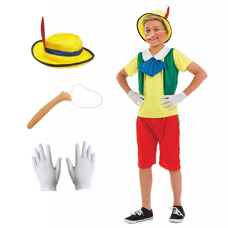 fun shack Puppet Costume for Kids Fairytale Puppet Costume for Boys and Girls Long Nose Character Outfit XLarge
