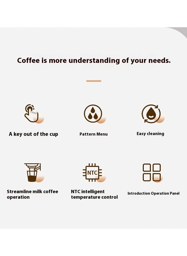 Espresso machine with milk frother, one-touch automatic coffee machine for espresso, cappuccino and latte, touch screen, cup warming