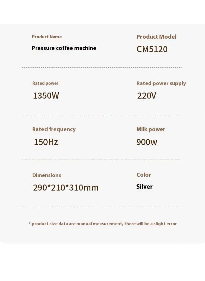 Espresso machine with milk frother, one-touch automatic coffee machine for espresso, cappuccino and latte, touch screen, cup warming