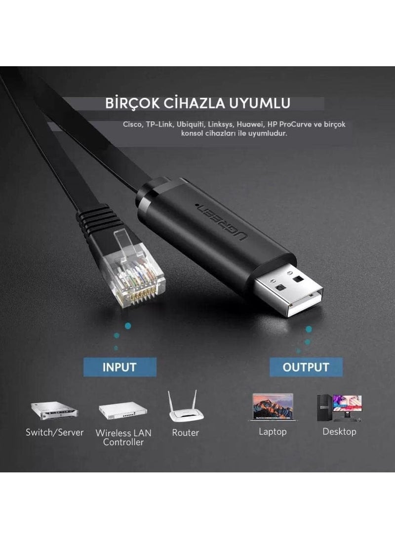 UGREEN USB 2.0 to RJ45 Console Cable 1.5M Black (50773) - Image 3