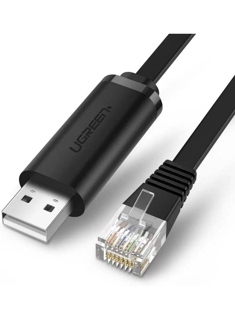 UGREEN USB 2.0 to RJ45 Console Cable 1.5M Black (50773) - Image 1